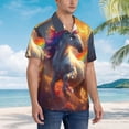 thumbnail image 2 of Lsque Rainbow Sunset Cloud White Horse pattern Hawaiian Shirt for Men, Unisex Summer Beach Casual Short Sleeve Button Down Shirts-XX-Large, 2 of 9