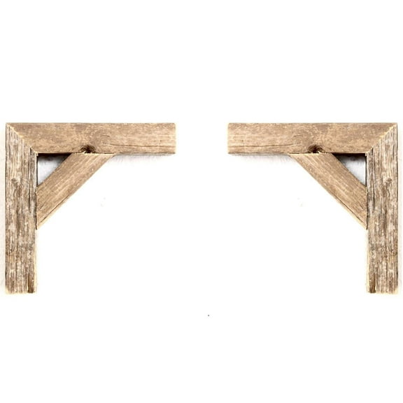 BarnwoodUSA Rustic Farmhouse 8 in. x 8 in. Weathered Gray Decorative Corbel (2-Pack)