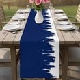 thumbnail image 4 of Abstract Navy Blue Table Runner 36 Inches, Modern Minimalist Graffiti Artwork Bed Runner Dresser Scarves Tabletop for Indoor Outdoor Parties/Ceremony/Banquet, 13"x 36", 4 of 9