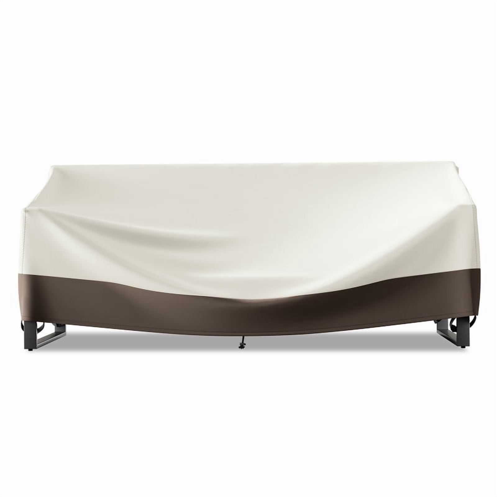 PARKWELL Patio Furniture Covers Waterproof,Outdoor 3-seater Sofa Cover,Outside Table and Chair Covers,Heavy Duty 600D Tough Oxford Cover Beige 83L x 34W x 28H inch