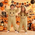 thumbnail image 2 of CONROSES Halloween Toddler Boys Flannel Hooded Jumpsuits Hallowmas Scarecrow Onesies Long Sleeve Zipper Warm Winter One Piece Footless Romper, Size 4-5 Years, 2 of 8