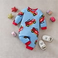 thumbnail image 4 of ATAIKU Baby Boys Long Sleeve Outfits Infant Cotton Romper Fire Engine Jumpsuit Newborn Baby Boy One Piece Coverall Spring 0-18M, 4 of 6