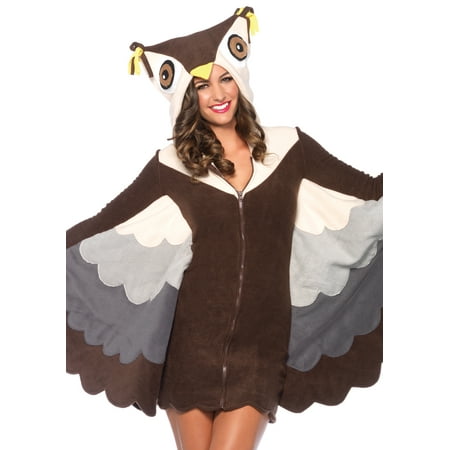 Women's Cozy Owl Fleece Dress w/ wings & hood