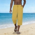 thumbnail image 3 of KyCheLot Men's Capri Pants Straight Leg Loose Crop Pant Elastic Waist Drawstring Beach Yoga Pants Capris with Pockets, 3 of 7