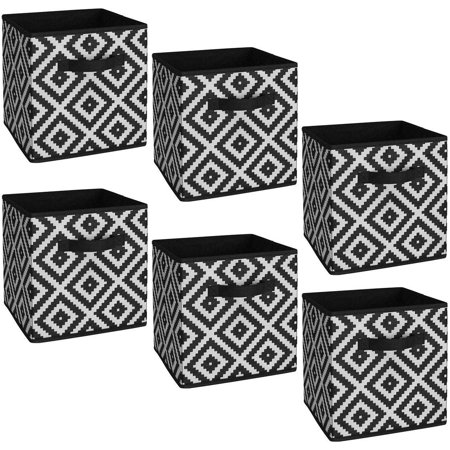 System Build 6 Pack Storage Bins Cube Organizers Canvas Baskets