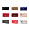 thumbnail image 2 of Cartera de cuero Qarigey para mujer Tipo 1 Rojo con bolsillo con cremallera, 2 of 6