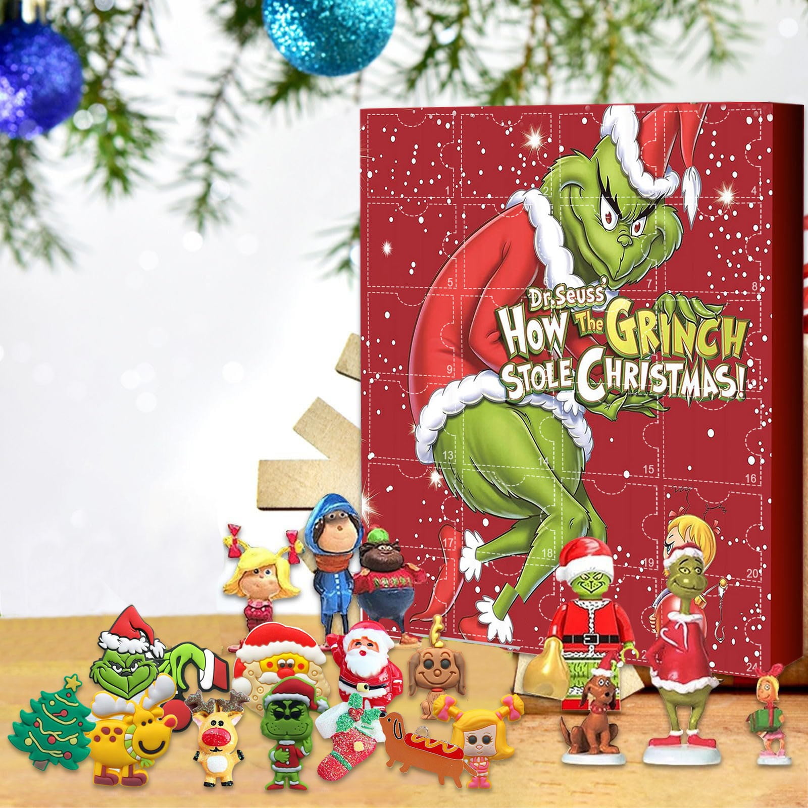 Grinch Advent Calendar 2024 with 24Pcs Grinch Mini Figure Toys