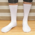 thumbnail image 3 of Men's Rayon from Bamboo Fiber Antibacterial Ultra Breathable Wicking Supported Toe and Heel Crew Socks - White - 4 Pairs, 3 of 6