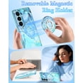 thumbnail image 3 of CASEFIV Compatible with Magnetic for Samsung Galaxy S26 Case with Invisible Ring Stand,Rugged Slim Shockproof Marble Pattern Design Case for Women Men Girls,Blue Marble, 3 of 8