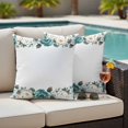 thumbnail image 5 of Spring Flower Pillow Covers 2 Pack Watercolors White Blue Wildflowers Green Leaves Pillowcase Waterproof Outdoor Throw Pillow Cover for Patio Garden Square Cushion 20”x20”, 5 of 9
