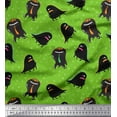 thumbnail image 1 of Soimoi Green Cotton Voile Fabric Star & Monster Cartoon Fabric Prints By Yard 42 Inch Wide, 1 of 3