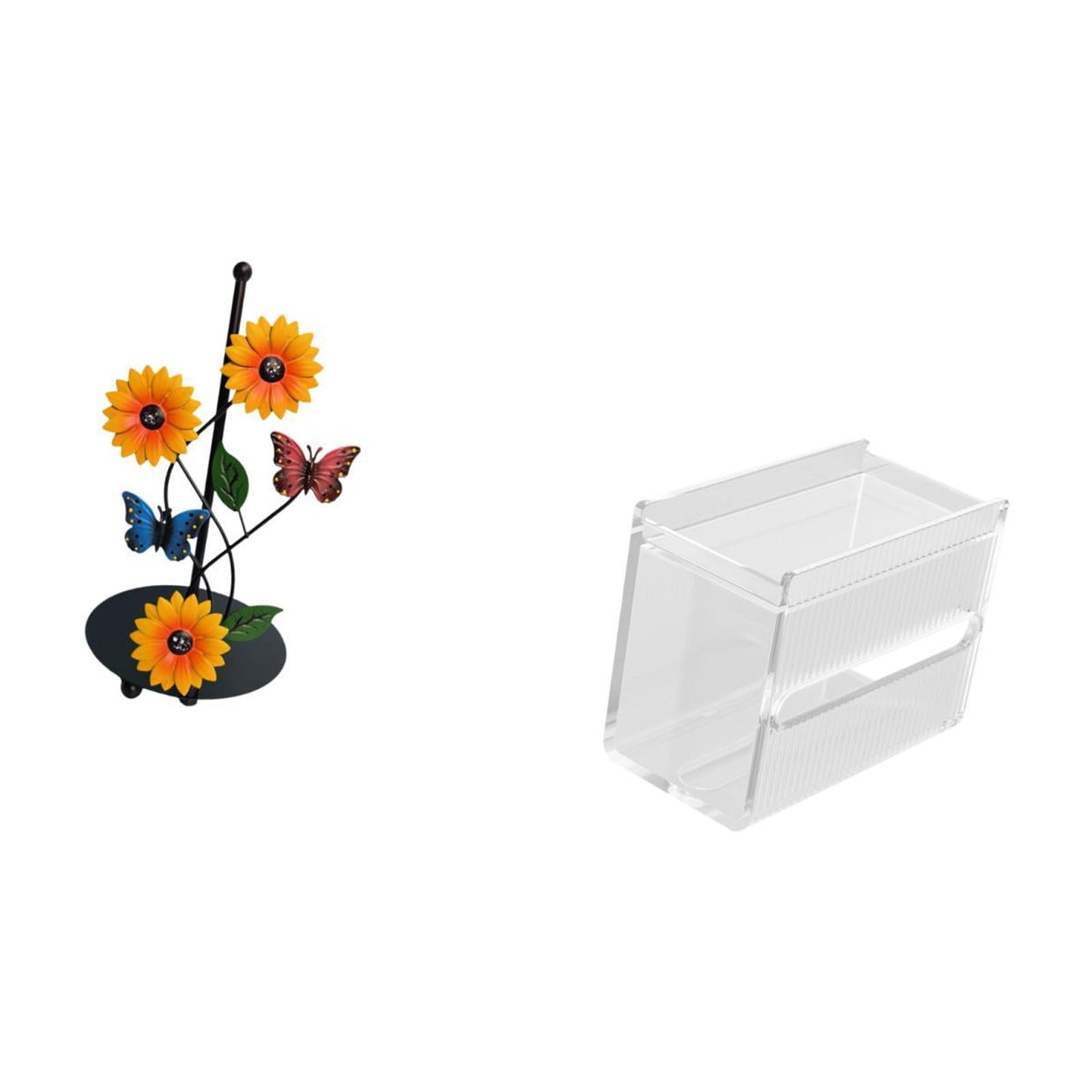 Fiocias Toilet Paper Holder Paper Towel Holder Countertop Kitchen Roll Holder Tissue Case Iron And Acrylic Stable Construction Suitable for Kitchen Dining Tab