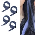 thumbnail image 1 of 4 Uds. Pelucas teñidas con orejas colgantes, pelucas de cabello humano liso de colores, pelucas de Color sólido, extensiones de cabello, pinzas para e Azul profundo, 1 of 8