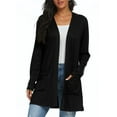 thumbnail image 4 of JWD Women's Cardigan Casual Lightweight with Pocketes Long Sleeve Open Front Cardigan Black L, 4 of 8