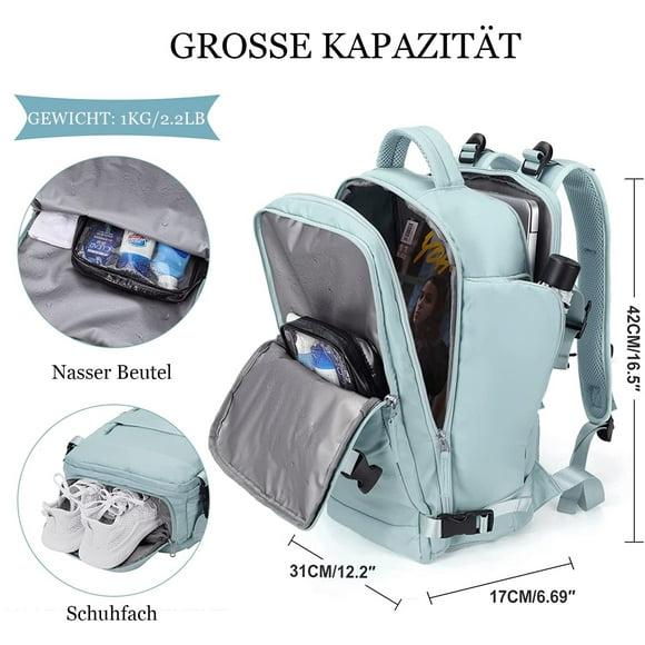 Travel Backpack for Women, Carry On Backpack,Hiking Backpack Waterproof Outdoor Sports Rucksack Casual Daypack School Bag