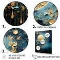 thumbnail image 3 of Designart "Cerulean Cycle Dreams: Moon In Blue And Gold IV" Moon Canvas Art Print, 3 of 7