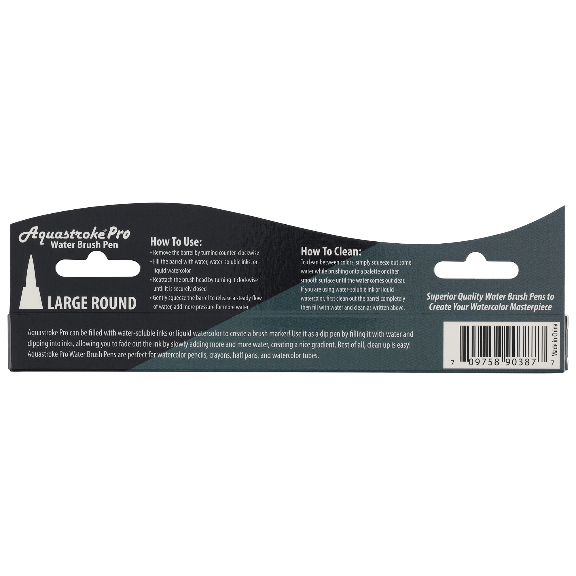 Creative Mark Aquastroke Pro Water Brush Pen - Water Soluble Paint Brushes Perfect For On-The-Go Or In The Studio - Round (Large)
