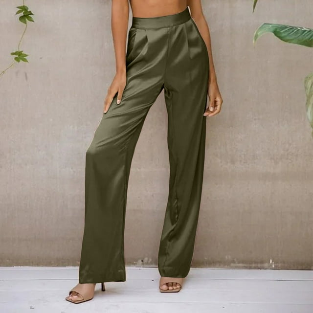 Pantalons pour Femmes Palazzo Été Imprimé Raccourci Lin Confortable Pantalons Amples avec Poches Grande Taille Pantalons Taille Haute pour Femmes Couleur Unie Pantalons Amples Confortables Pantalons de Maternité pour Femmes Robe Décontractée