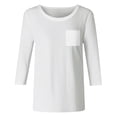thumbnail image 5 of NAFUU Summer Tops For Women 2026 Trendy Elegant Solid Color 3/4 Sleeve O-Neck Top Lightweight Comfortable Fashion Blouses For Women, 5 of 5