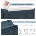 thumbnail image 5 of Shoe Bench with Lift Top Storage and 3 Shutter-shaped Doors, Entryway Storage Bench with Removable Cushion, Wooden Shoe Cabinet Bench with Hidden Storage Space for Living Room, Bedroom, Hallway, Navy, 5 of 9