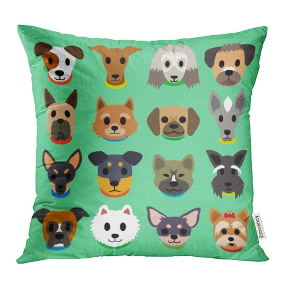 EREHome Brown Akita of Cartoon Different Dog Faces Animal Black Bleed