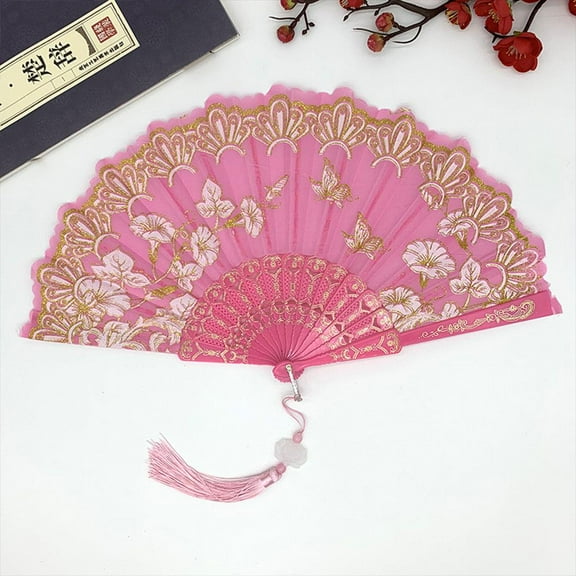 Chinese Luxury Gliding Folding Fan Wedding Bridal Fan Dance Performance New J1