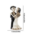 thumbnail image 3 of Halloween Skeleton Decorations, Gothic Wedding Cake Topper, Bride and Groom Resin Figure, Indoor Halloween Decor, Unique Black and White Decor for Home Party, Day of The Dead, 3 of 7