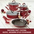 thumbnail image 2 of Rachael Ray Classic Brights Hard Enamel Nonstick Saucepot and Steamer Insert Set, 3 Quart, Cranberry Red, 2 of 11