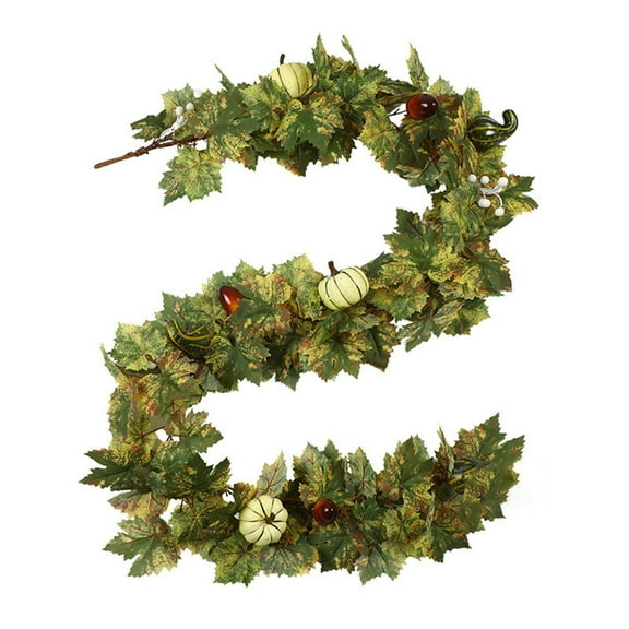 SUSHANG Fall Maple Leaf Garland 5.9 Ft Artificial Autumn Hanging Vine for Thanksgiving Fireplace Mantel - Christmas Home Wedding Decor Door Wall Window Harvest Season Decoration