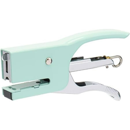 Hand Held Plier Stapler Mini Manual Green Stapler Metal Handheld Plier Stapler Desktop Cute Staplers No.10 Staples 25 Sheet Capacity for Desk Home Office Supplies(Green)