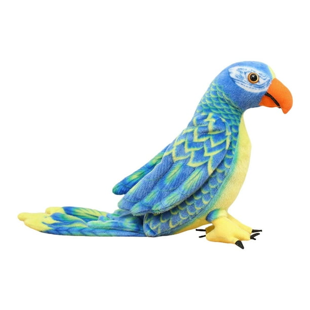 Periquito de peluche de juguete decorativo, periquito de simulación, lindo pájaro de peluche de juguete Azul