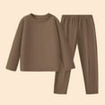 thumbnail image 5 of Spazoro Girls Outfit Sets Size 0-13Y, Fleece Spring and Fall Solid Color 2 PC Casual Long Sleeved Shirts & Pants Sets for Kids Brown, 5 of 7