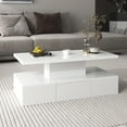 thumbnail image 2 of table Basse Moderne Haute Brillance Blanche – simple et Polyvalente, avec un Tiroir Caché, 2 of 30