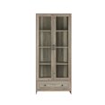 thumbnail image 3 of Gramercy Way Home Source Corner Storage Cabinet in Grey Wash with Glass Doors, 3 of 7