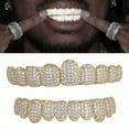 thumbnail image 1 of HLONK [CZ Grillz Rapper Accessory] 20-Teeth Top/Bottom CZ Grillz - Rapper Accessory for Hip-Hop Inspired Looks, 1 of 7