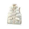 thumbnail image 2 of Txlixc Chaleco de mujer chaqueta de otoño chaqueta de cremallera de color sólido con bolsillo Txlixc  moda, 2 of 8