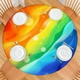 thumbnail image 2 of Rainbow Tie Dye Wave Pattern Round Fitted Tablecloth with Elastic Edge,Dining Table Cover Waterproof,Outdoor Round Tablecloth for Camping,Dining,Indoor and Outdoor, 2 of 7