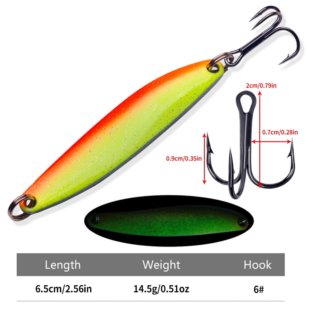 HENGJIA Fishing Lures Fishing Spoons Fishing Bait Trout Lures Bass Lures Fishing Spoons Lures 1/2oz,10PCS