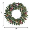 thumbnail image 3 of Holiday Time 24" Pre-lit Frosted Christmas Wreath, Green, Glittered, 3 of 5