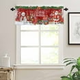 thumbnail image 3 of Red Christmas Kitchen Valances for Windows 42x18 Inch Kitchen Curtains Valances Rod Pocket Santa Snowman Elk Gifts Snowflake Xmas Bathroom Window Valances for Window Treatment Decor, 3 of 6