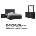 thumbnail image 5 of Dex 4pc Queen Bedroom Set with Modern LED Headboard- Mirror- Black, 5 of 6