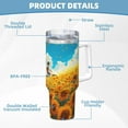 thumbnail image 5 of KLL Clear Sky Sunflower Print 40oz Stainless Steel Insulated Car Cup Coffee Mug with Spillproof Lid - Keep Your Drink Hot or Cold on the Go, 5 of 8