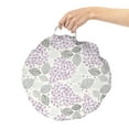 thumbnail image 2 of Floral Round Floor Cushion with Handle, Ornamental Geometric Lilac Flower Blossoms and Striped Leaves Stretching, Pillow for Living Room & Dorms, 18" Round, Pale Purple Pale Taupe, by Ambesonne, 2 of 4