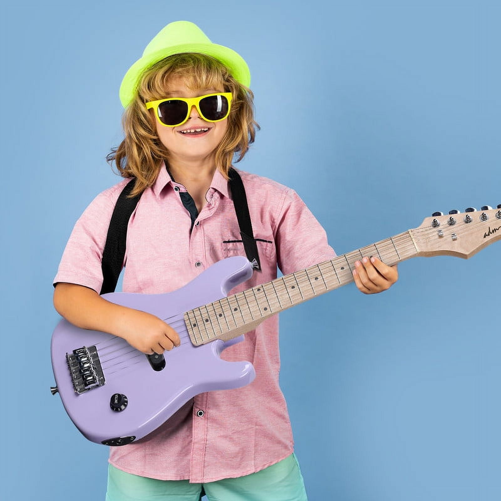 ADM 30 inch Kids Electric Guitar Beginner Kit, Junior 1/4 Size Mini Electric Wood Guitar for Children with Amplifier-purple