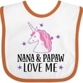 thumbnail image 3 of Inktastic Nana and Papaw Love Me Girls Baby Bib, 3 of 4