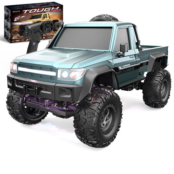 1/20 Scale RC Rock Crawler, 2.4G 4WD Full Proportional Off-Road RC Monster Truck with LED Lights, Dual Rechargeable Batteries for Hobbyists
