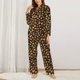thumbnail image 2 of Balery Burger Fries Conjunto de Pijama con Estampado para Mujer, Conjunto de Dos Piezas con Manga Larga, Ropa de Dormir Suave con Bolsillos, Pijamas Cómodos-Large, 2 of 7
