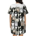 thumbnail image 3 of Bingfone Colors Cats Print Pajamas Sets for Women Soft Short-Sleeved Pjs with Lounge Shorts Two Piece Sleepwear, 3 of 8