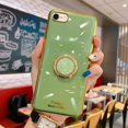 thumbnail image 1 of For Apple iPhone 8 Green Ring Case Luxury Stream Plating Elegant Cover Case, 1 of 1