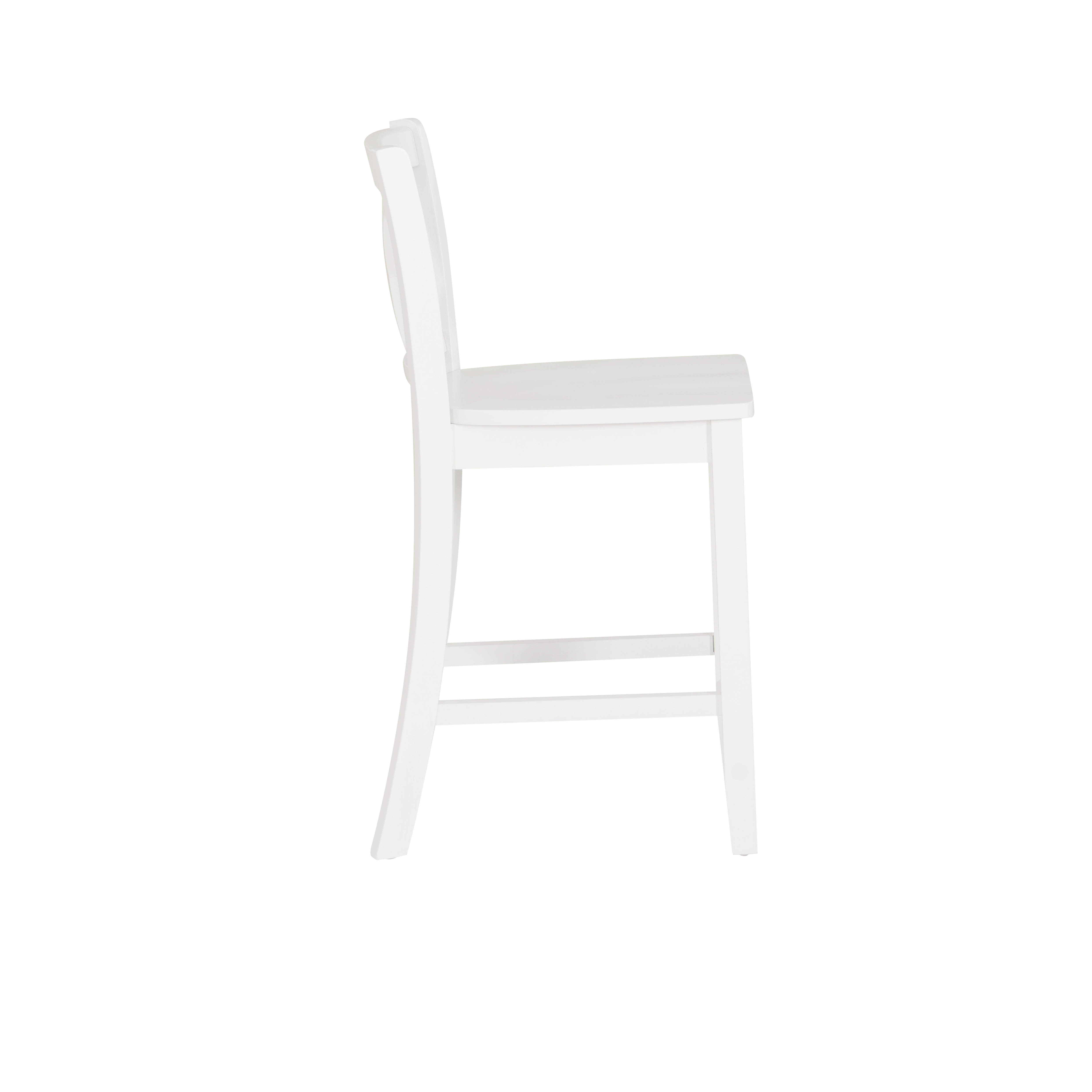 Linon Torino 24" Cross-Back Indoor Wood Counter Stool, White